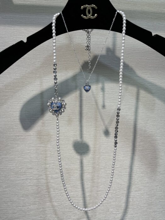 샤넬 CC로고 스카이 블루 하트 긴 진주 목걸이 레플리카 미러급 SA급 S급 고퀄리티 최상급 하이엔드 악세사리 [여성] 6