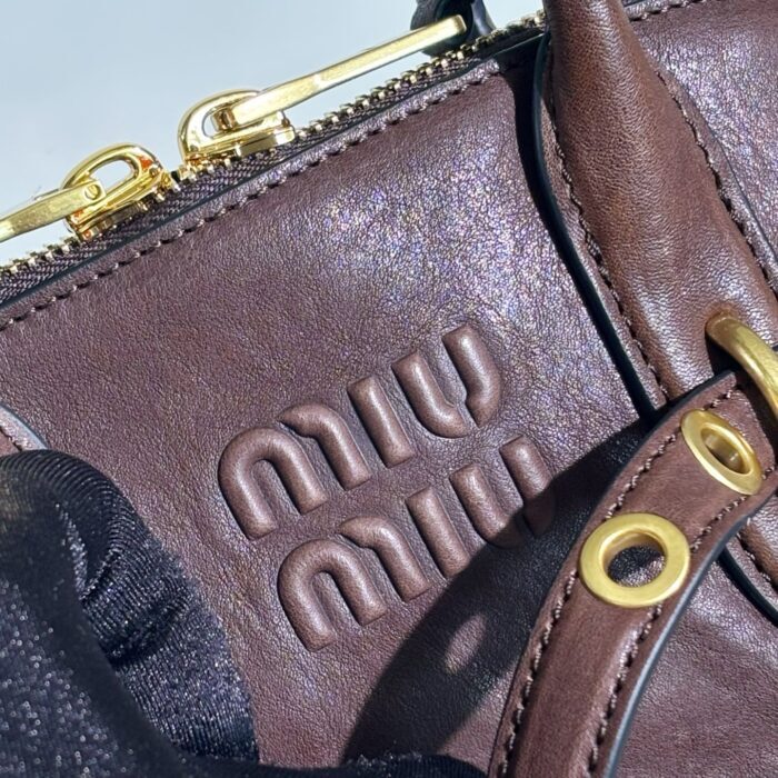 미우미우 아벙츄어 나파 레더 탑 핸들 스몰 백 와인 5BB169  핸드백 레플리카 미러급 SA급 S급 고퀄리티 최상급 하이엔드 가방 [여성] 8