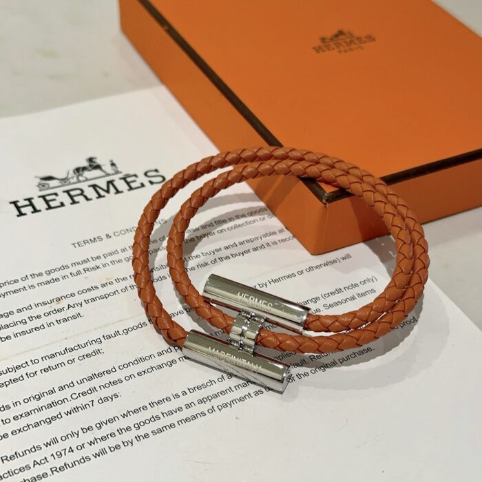 에르메스 남자 브레이슬릿 퍼즐 가죽 끈 매듭 팔찌 오랜지 실버 레플리카 미러급 SA급 S급 고퀄리티 최상급 하이엔드 악세사리 [남성] 6