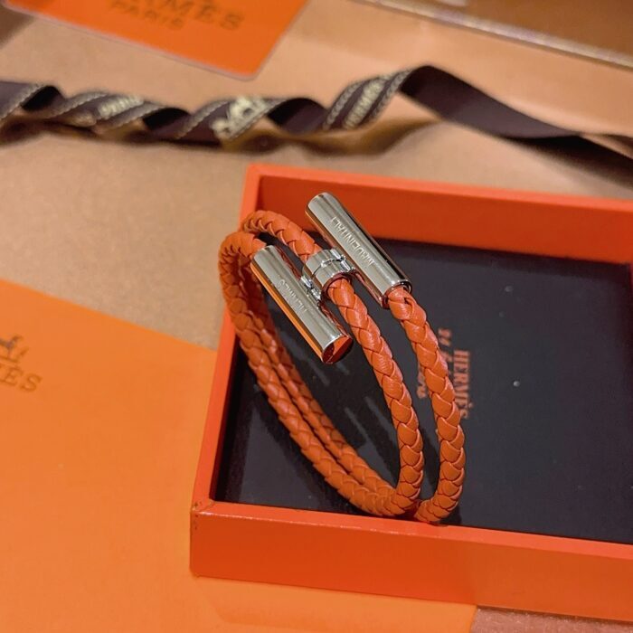 에르메스 남자 브레이슬릿 퍼즐 가죽 끈 매듭 팔찌 오랜지 실버 레플리카 미러급 SA급 S급 고퀄리티 최상급 하이엔드 악세사리 [남성] 5