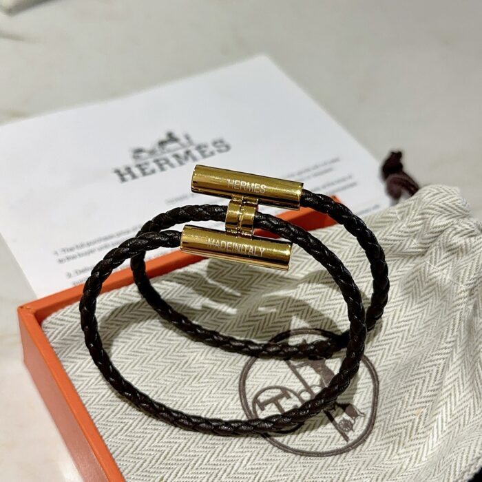 에르메스 남자 브레이슬릿 퍼즐 가죽 끈 매듭 팔찌 브라운 골드 레플리카 미러급 SA급 S급 고퀄리티 최상급 하이엔드 악세사리 [남성] 6