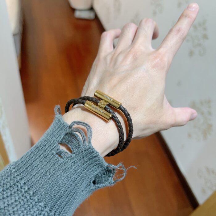 에르메스 남자 브레이슬릿 퍼즐 가죽 끈 매듭 팔찌 브라운 골드 레플리카 미러급 SA급 S급 고퀄리티 최상급 하이엔드 악세사리 [남성] 3