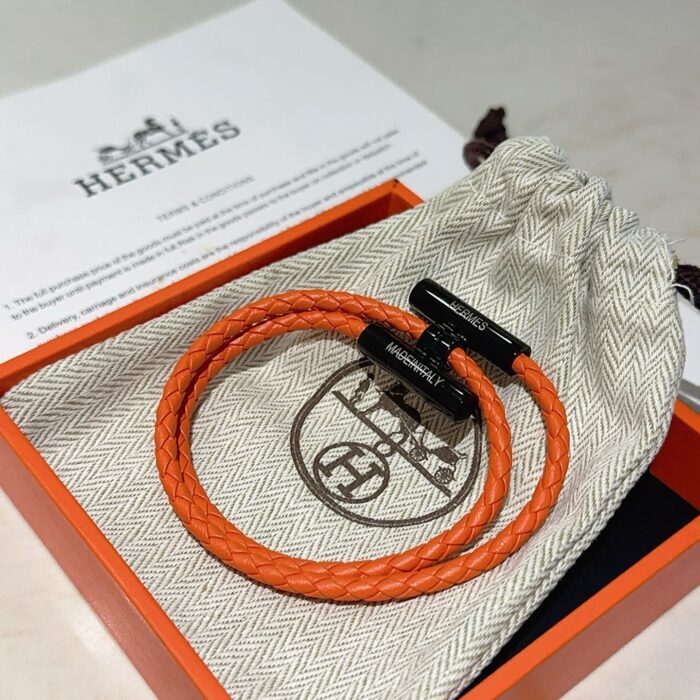 에르메스 남자 브레이슬릿 퍼즐 가죽 끈 매듭 팔찌 오랜지 블랙 레플리카 미러급 SA급 S급 고퀄리티 최상급 하이엔드 악세사리 [남성] 4