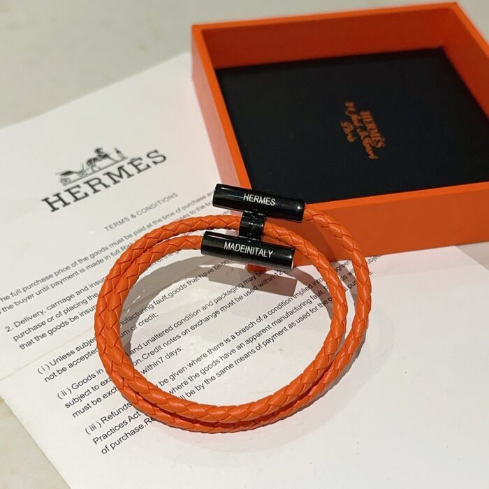 에르메스 남자 브레이슬릿 퍼즐 가죽 끈 매듭 팔찌 오랜지 블랙 레플리카 미러급 SA급 S급 고퀄리티 최상급 하이엔드 악세사리 [남성] 6