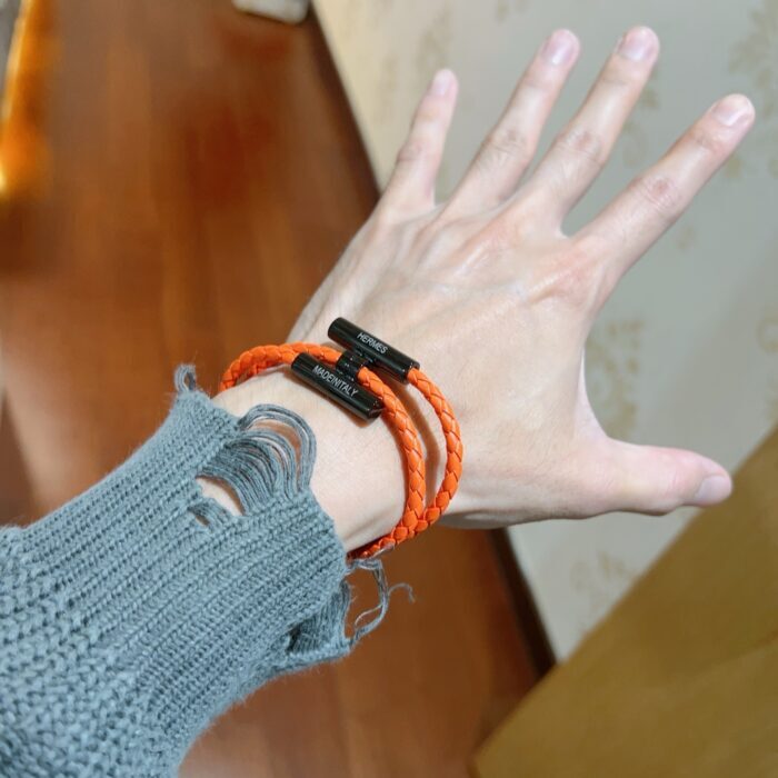 에르메스 남자 브레이슬릿 퍼즐 가죽 끈 매듭 팔찌 오랜지 블랙 레플리카 미러급 SA급 S급 고퀄리티 최상급 하이엔드 악세사리 [남성]