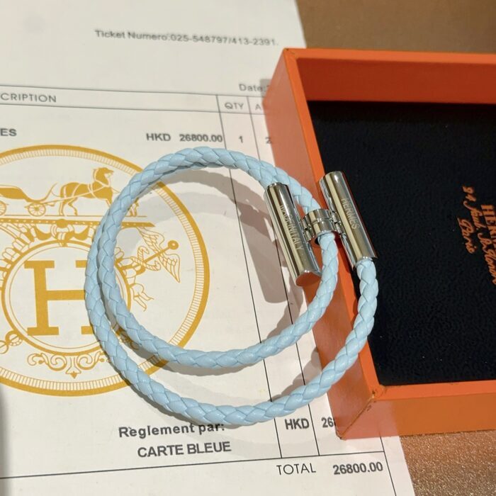 에르메스 남자 브레이슬릿 퍼즐 가죽 끈 매듭 팔찌 스카이 블루 실버 레플리카 미러급 SA급 S급 고퀄리티 최상급 하이엔드 악세사리 [남성] 7