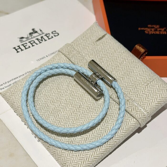 에르메스 남자 브레이슬릿 퍼즐 가죽 끈 매듭 팔찌 스카이 블루 실버 레플리카 미러급 SA급 S급 고퀄리티 최상급 하이엔드 악세사리 [남성] 8