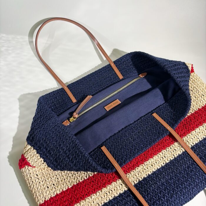 미우미우 라피아 이펙트 우븐 토트백 내츄럴 블루 5BG228 레플리카 미러급 SA급 S급 고퀄리티 최상급 하이엔드 가방 [여성] 10