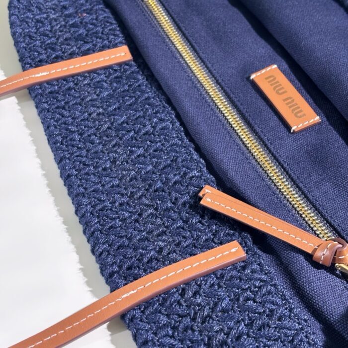 미우미우 라피아 이펙트 우븐 토트백 내츄럴 블루 5BG228 레플리카 미러급 SA급 S급 고퀄리티 최상급 하이엔드 가방 [여성] 15