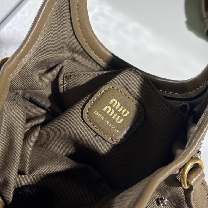 미우미우 자수 개버딘 아이비 백 올리브 그린 5BA281  숄더백 핸드백 레플리카 미러급 SA급 S급 고퀄리티 최상급 하이엔드 가방 [여성] 11