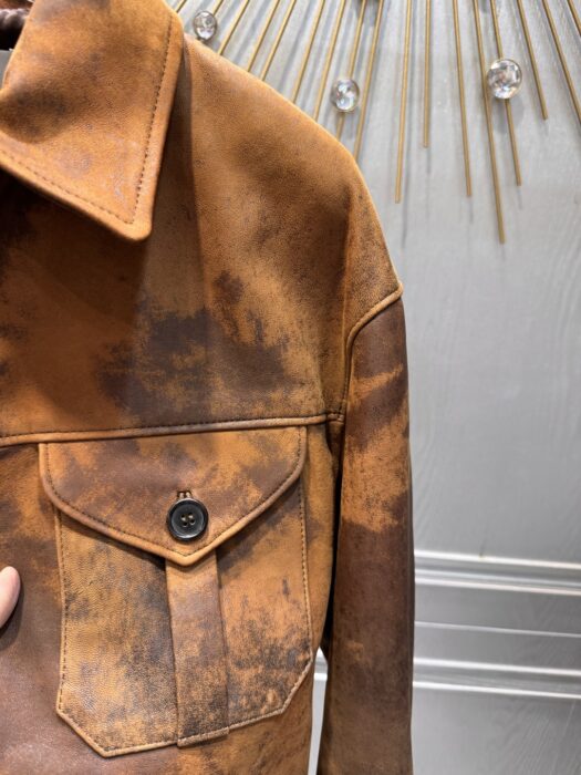 미우미우 왁스 스웨이드 가죽 자켓, 스커트 레플리카 미러급 SA급 S급 고퀄리티 하이엔드 최상급 의류 [여성] 9