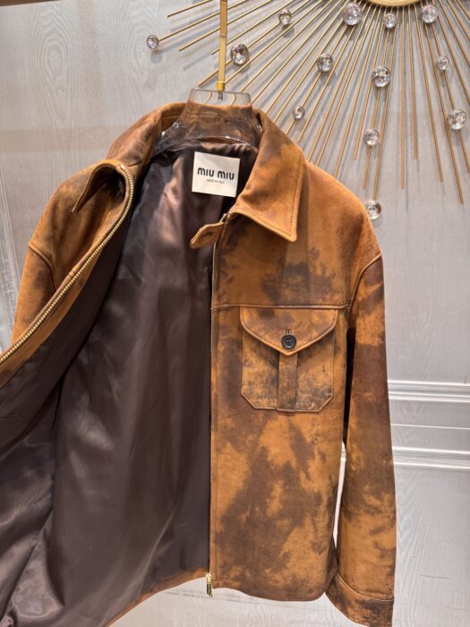 미우미우 왁스 스웨이드 가죽 자켓, 스커트 레플리카 미러급 SA급 S급 고퀄리티 하이엔드 최상급 의류 [여성] 8