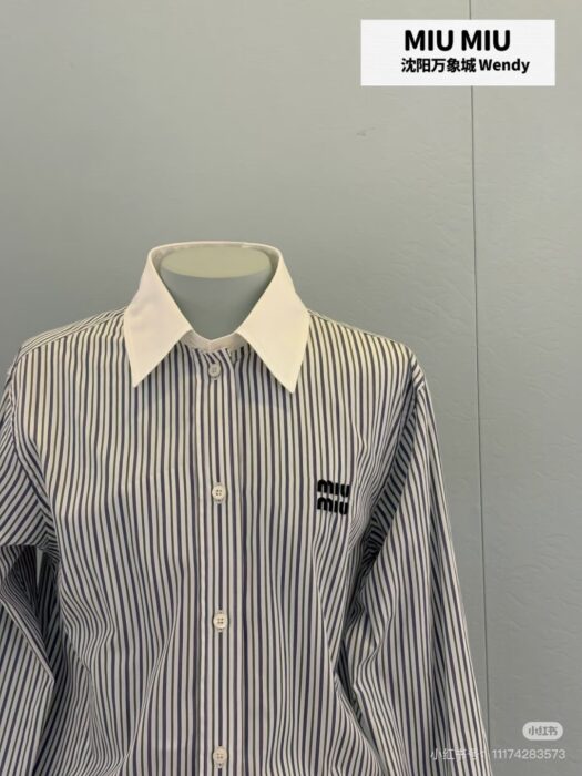 미우미우 플리츠 스트라이프 포플린 미니드레스 레플리카 미러급 SA급 S급 고퀄리티 하이엔드 최상급 의류 [여성] 16