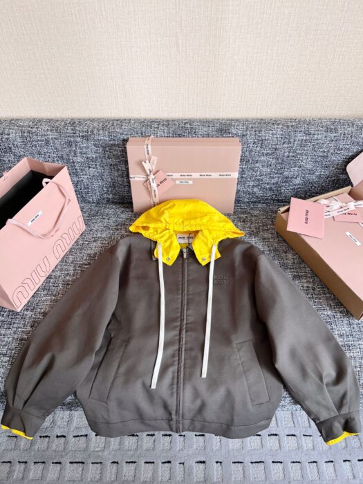 미우미우 키드 모헤어 및 테크니컬 퐁제 블루종 자켓 레플리카 미러급 SA급 S급 고퀄리티 하이엔드 최상급 의류 [여성] 8