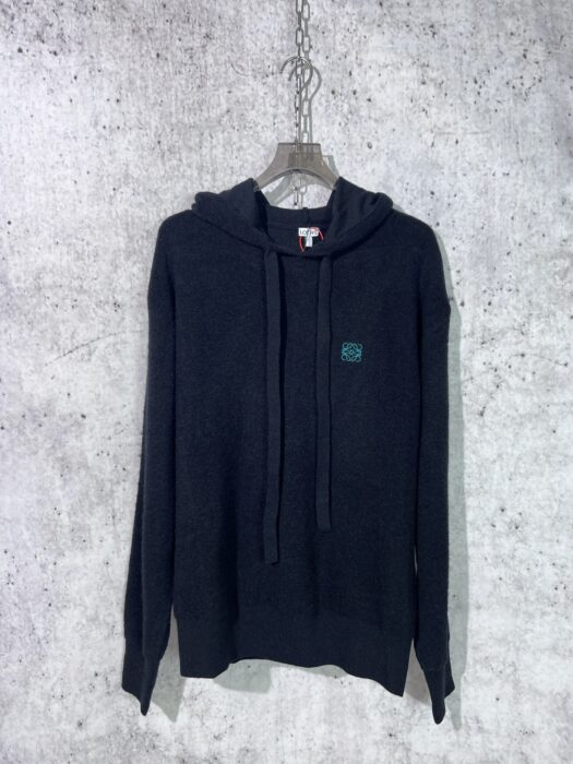 로에베 로고 자수 양털 니트 후드티 블랙 레플리카 미러급 SA급 S급 고퀄리티 하이엔드 최상급 의류 [남성여성공용] 3