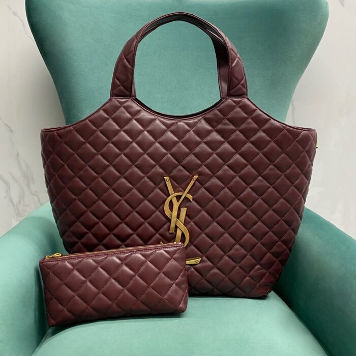 생로랑 퀼트 램스킨 ICARE 맥시 쇼퍼백 와인 698651  레플리카 미러급 SA급 S급 고퀄리티 최상급 하이엔드 가방 [여성] 2