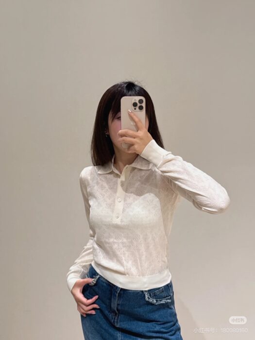 루이비통 마히나 롱 슬리브드 폴로 탑 레플리카 미러급 SA급 S급 고퀄리티 하이엔드 최상급 의류 [여성] 3