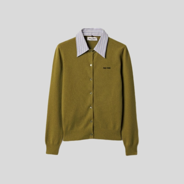 미우미우 카라 장식 캐시미어 가디건 레플리카 미러급 SA급 S급 고퀄리티 하이엔드 최상급 의류 [여성]