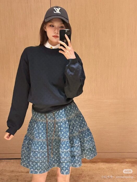 루이비통 모노그램 데님 티어드 스커트 레플리카 미러급 SA급 S급 고퀄리티 하이엔드 최상급 의류 [여성] 10