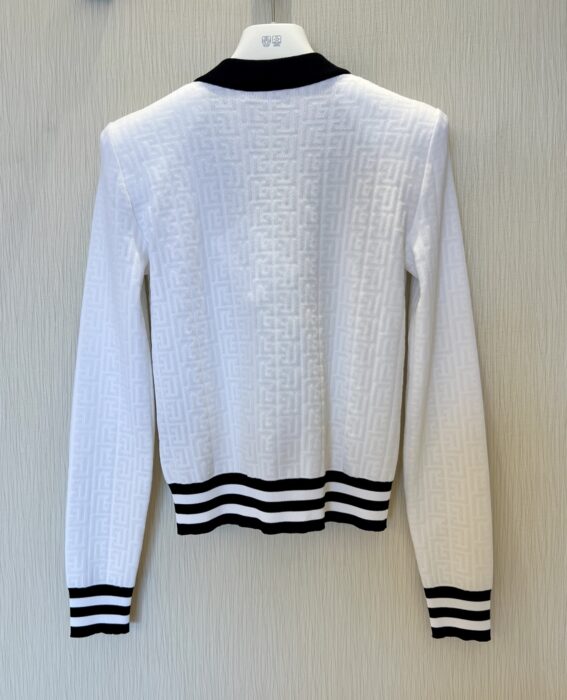 발망 모노그램 장식 바이컬러 가디건 레플리카 미러급 SA급 S급 고퀄리티 하이엔드 최상급 의류 [여성] 4