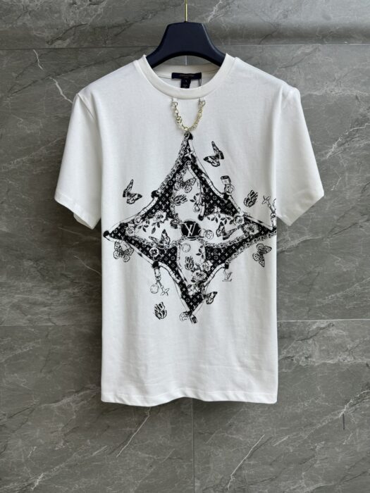 루이비통 버터플라이 프린트 티셔츠 레플리카 미러급 SA급 S급 고퀄리티 하이엔드 최상급 의류 [여성] 2