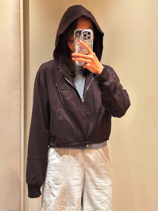 프라다 리버시블 코튼 저지 및 리나일론 후디 레플리카 미러급 SA급 S급 고퀄리티 하이엔드 최상급 의류 [여성] 2