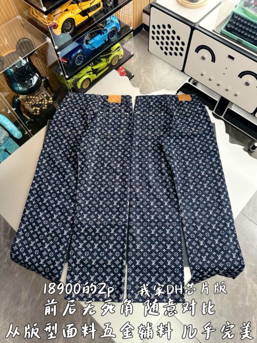 루이비통 모노그램 자카드 데님 스케이트 팬츠 청바지 인디고 레플리카 미러급 SA급 S급 고퀄리티 하이엔드 최상급 의류 [남성여성공용] 4