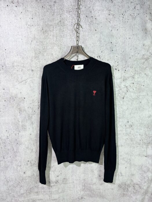 아미 레드 로고 자수 니트 블랙 레플리카 미러급 SA급 S급 고퀄리티 하이엔드 최상급 의류 [남성] 3