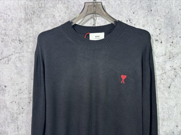 아미 레드 로고 자수 니트 블랙 레플리카 미러급 SA급 S급 고퀄리티 하이엔드 최상급 의류 [남성] 5