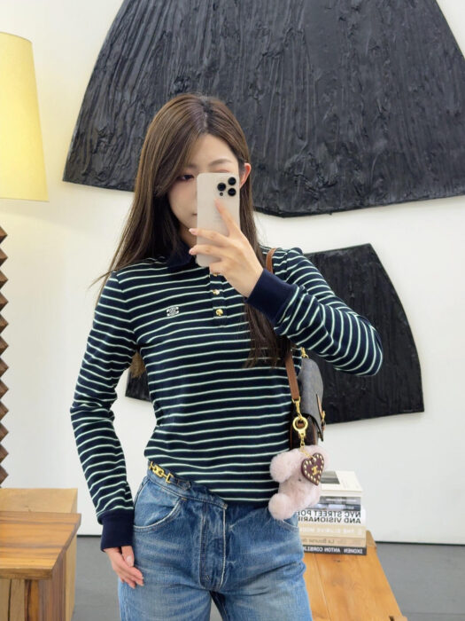 셀린느 스트라이프 폴로 셔츠 레플리카 미러급 SA급 S급 고퀄리티 하이엔드 최상급 의류 [여성] 2