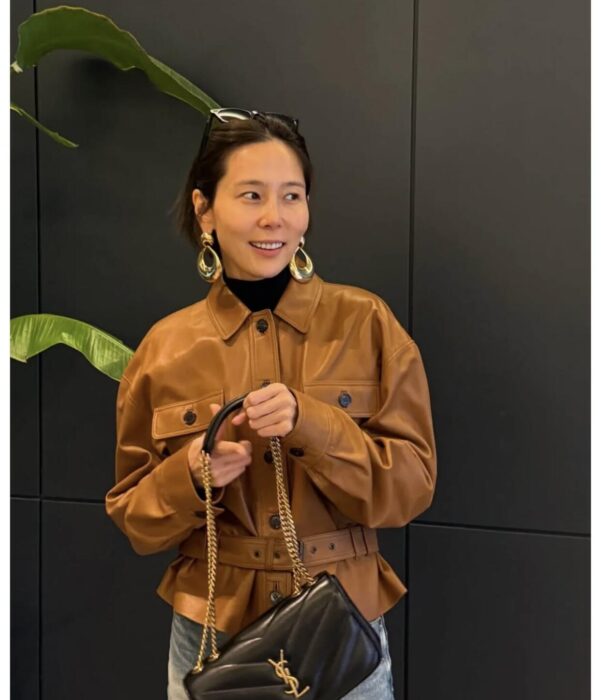 생로랑 벨트 가죽 자켓 브라운 레플리카 미러급 SA급 S급 고퀄리티 하이엔드 최상급 의류 [여성] 5