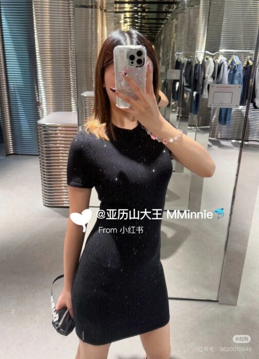 알렉산더왕 블랙 울 블렌드 핫픽스 드레스 레플리카 미러급 SA급 S급 고퀄리티 하이엔드 최상급 의류 [여성] 2