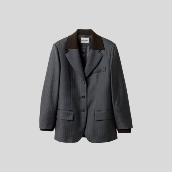 미우미우 싱글 브레스티드 핀스트라이프 자켓 레플리카 미러급 SA급 S급 고퀄리티 하이엔드 최상급 의류 [남성여성공용]