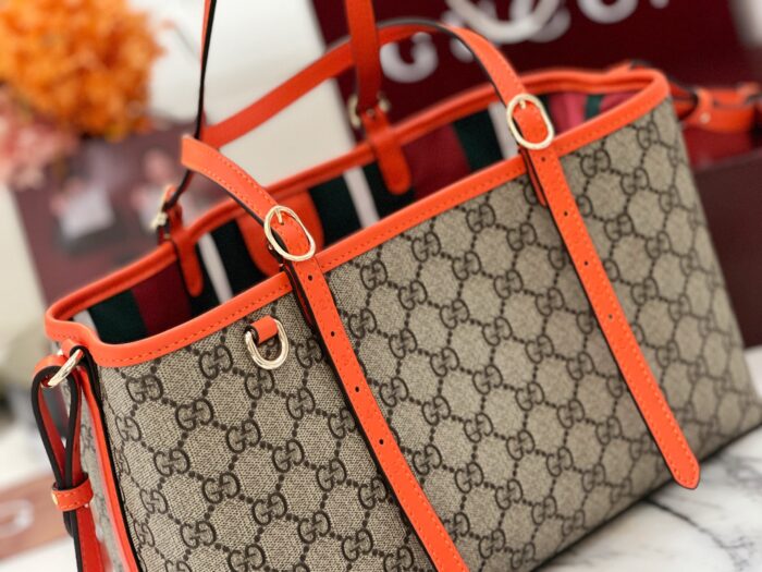 구찌 GG 엠블럼 미디엄 토트백 815214 오렌지 레플리카 미러급 SA급 S급 고퀄리티 최상급 하이엔드 가방 [여성] 7