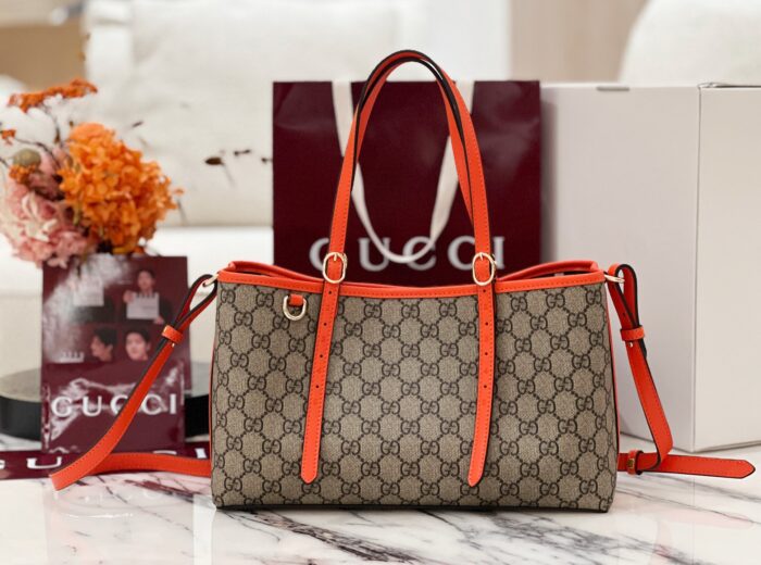 구찌 GG 엠블럼 미디엄 토트백 815214 오렌지 레플리카 미러급 SA급 S급 고퀄리티 최상급 하이엔드 가방 [여성]