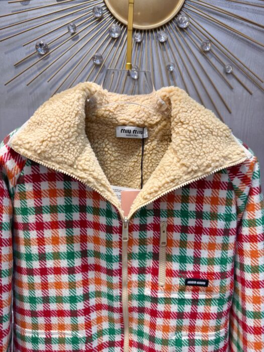 미우미우 플리스 안감 체크 블루종 자켓 레플리카 미러급 SA급 S급 고퀄리티 하이엔드 최상급 의류 [여성] 5