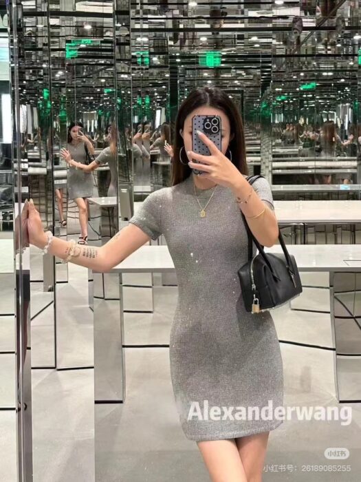 알렉산더왕 블랙 울 블렌드 핫픽스 드레스 레플리카 미러급 SA급 S급 고퀄리티 하이엔드 최상급 의류 [여성] 2