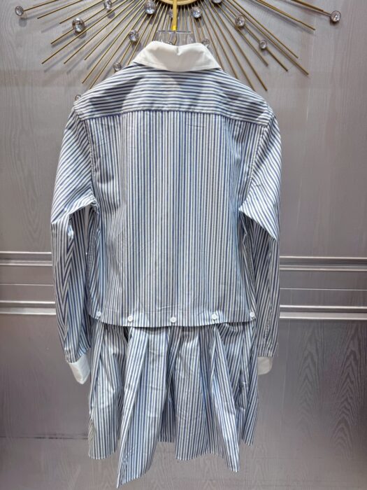 미우미우 플리츠 스트라이프 포플린 미니드레스 레플리카 미러급 SA급 S급 고퀄리티 하이엔드 최상급 의류 [여성] 5