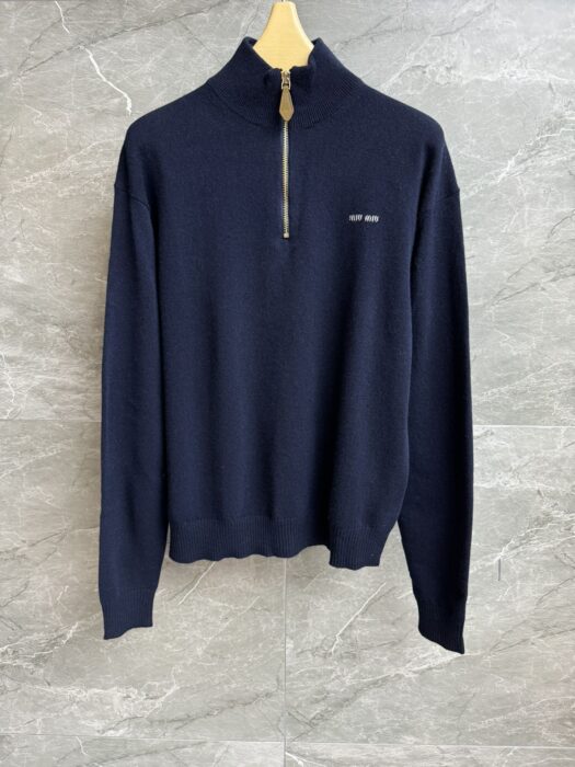 미우미우 캐시미어 및 가죽 지퍼 스웨터 레플리카 미러급 SA급 S급 고퀄리티 하이엔드 최상급 의류 [여성] 5