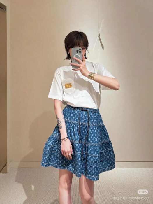 루이비통 모노그램 데님 티어드 스커트 레플리카 미러급 SA급 S급 고퀄리티 하이엔드 최상급 의류 [여성] 3