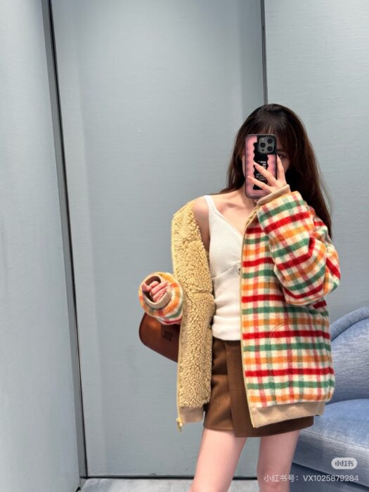 미우미우 플리스 안감 체크 블루종 자켓 레플리카 미러급 SA급 S급 고퀄리티 하이엔드 최상급 의류 [여성] 18