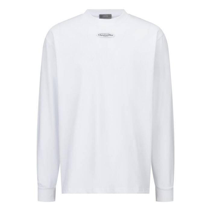 디올 앞 패치 모노그램 순색 긴팔티 화이트 레플리카 미러급 SA급 S급 고퀄리티 하이엔드 최상급 의류 [남성여성공용] 3