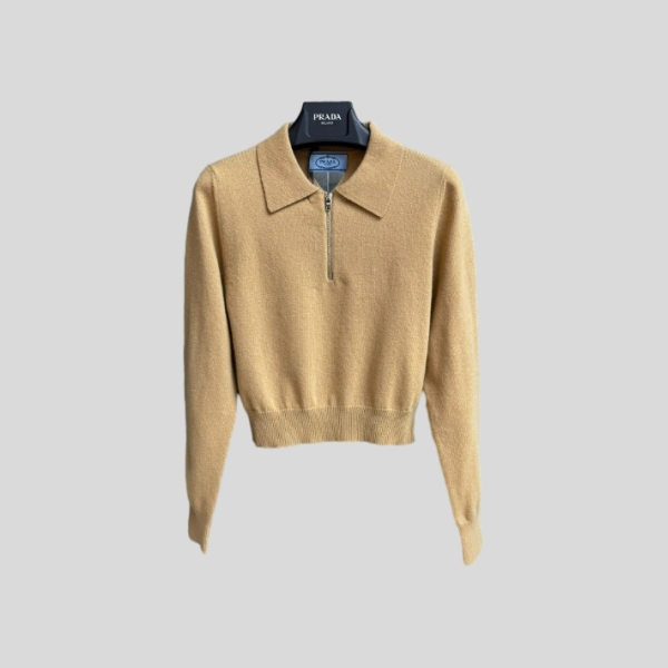 프라다 카멜 캐시미어 폴로 셔츠 레플리카 미러급 SA급 S급 고퀄리티 하이엔드 최상급 의류 [여성]