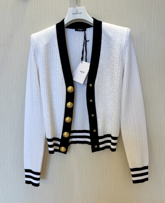 발망 모노그램 장식 바이컬러 가디건 레플리카 미러급 SA급 S급 고퀄리티 하이엔드 최상급 의류 [여성] 9