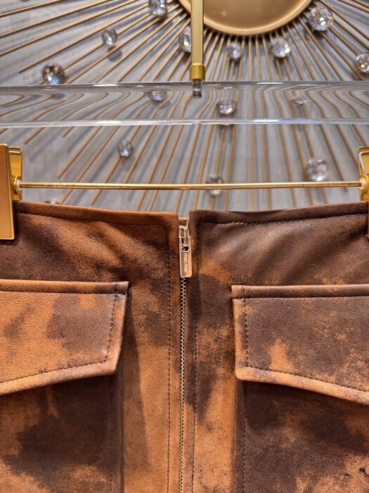 미우미우 왁스 스웨이드 가죽 자켓, 스커트 레플리카 미러급 SA급 S급 고퀄리티 하이엔드 최상급 의류 [여성] 11