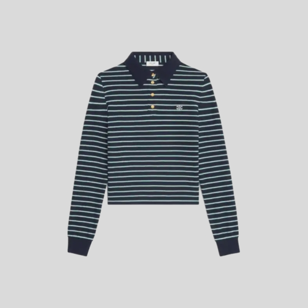 셀린느 트리오페 스트라이프 폴로 여성 카라 긴팔 티셔츠 레플리카 미러급 SA급 S급 고퀄리티 하이엔드 최상급 의류 [여성]