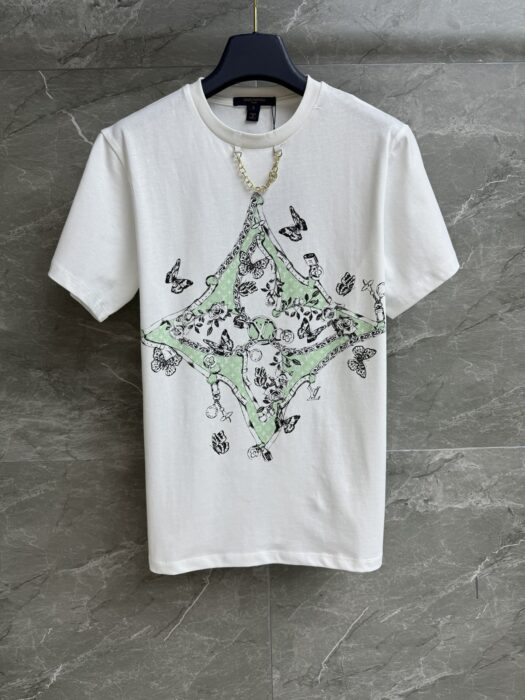 루이비통 버터플라이 프린트 티셔츠 레플리카 미러급 SA급 S급 고퀄리티 하이엔드 최상급 의류 [여성] 2