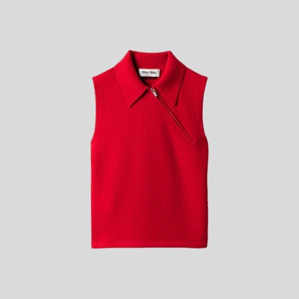 미우미우 슬리브리스 폴로 셔츠 레플리카 미러급 SA급 S급 고퀄리티 하이엔드 최상급 의류 [여성]