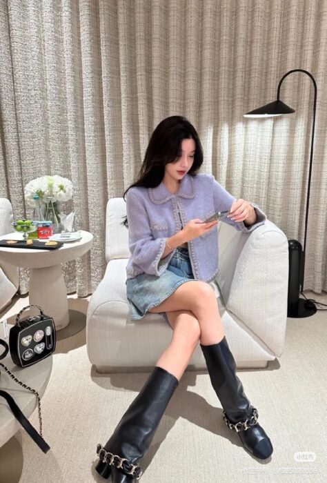 샤넬 퍼플 플러시 가디건 레플리카 미러급 SA급 S급 고퀄리티 하이엔드 최상급 의류 [여성] 2