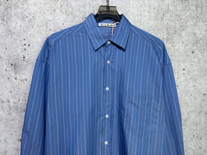 아크네스튜디오 캐쥬얼 스트라이프 긴팔 셔츠 블루 레플리카 미러급 SA급 S급 고퀄리티 하이엔드 최상급 의류 [남성] 6